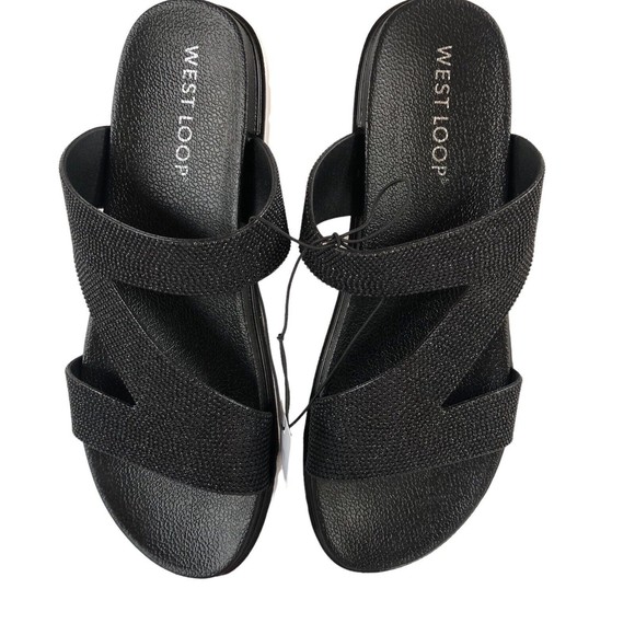 westloop Shoes - West Loop Slip On Women’s Sandal Size Small 5/6 NWT Black Soft